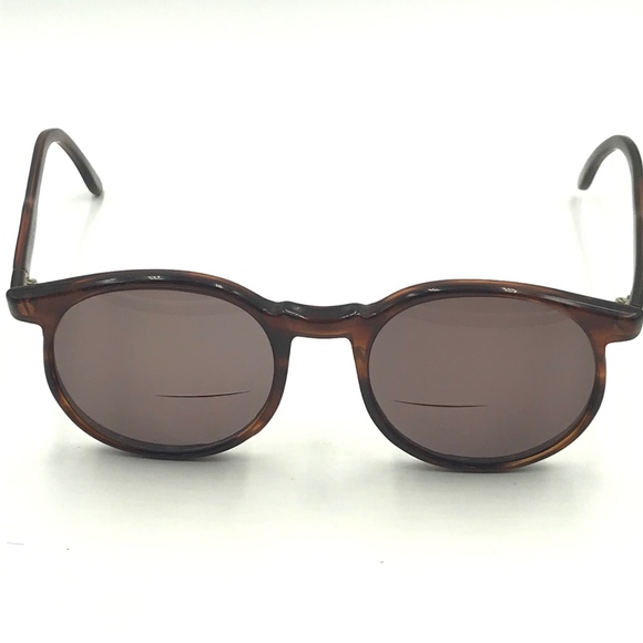 VINTAGE ROUND BROWN OVERSIZED SUNGLASSES FRAMES - Picture 4 of 4